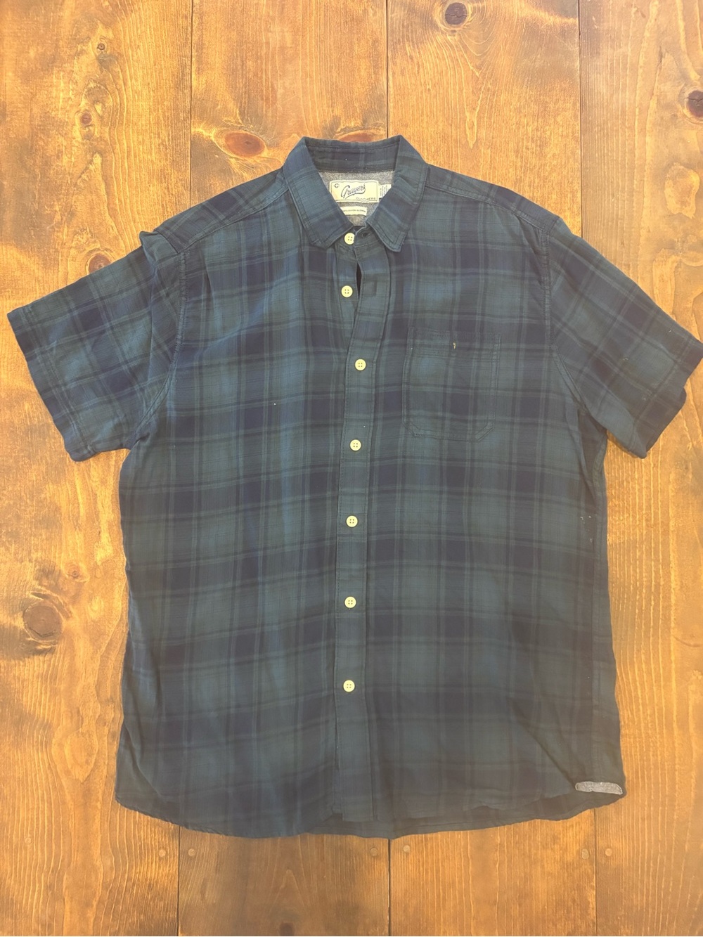 Grayers Clothiers Navy Green Plaid Shirt Size L